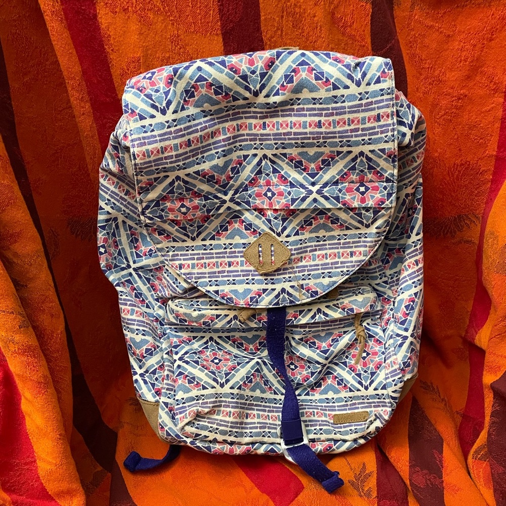 Lands End Drawstring print backpack